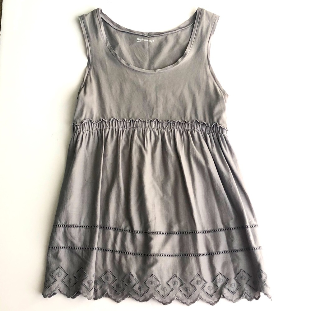 GAP Maternity grey eyelet tank